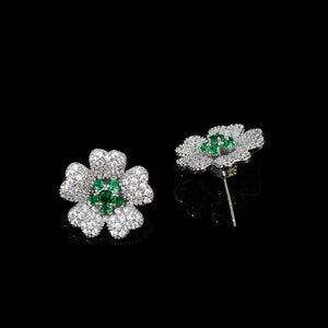 Sparkling Zircon Flower Earrings for Women