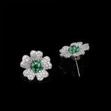 Sparkling Zircon Flower Earrings for Women