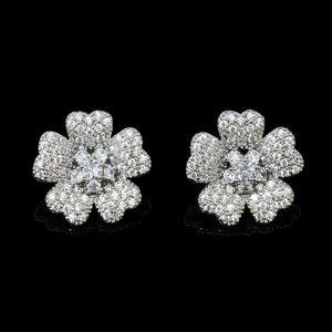 Sparkling Zircon Flower Earrings for Women