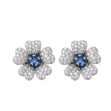 Sparkling Zircon Flower Earrings for Women