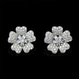 Sparkling Zircon Flower Earrings for Women
