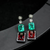 Square Zircon Tassel Earrings for Women