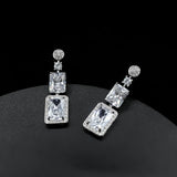 Square Zircon Tassel Earrings for Women