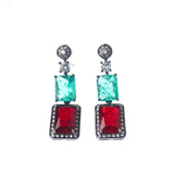 Square Zircon Tassel Earrings for Women