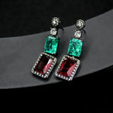 Square Zircon Tassel Earrings for Women