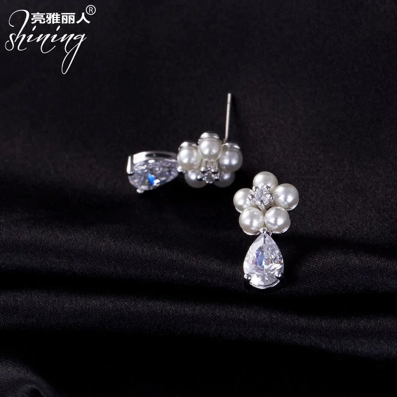 Liangya beauty version ear clip water drop Zircon girls' leisure jewelry