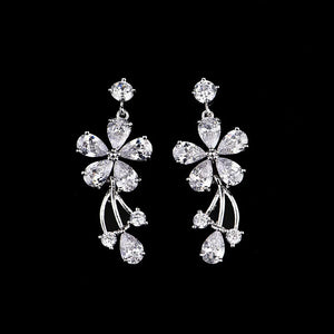 Liangya Beauty Set Bridal Jewelry Zircon 925 Earrings
