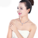 Liangya Beauty Set Bridal Jewelry Zircon 925 Earrings