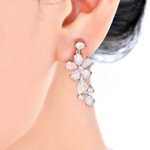 Liangya Beauty Set Bridal Jewelry Zircon 925 Earrings