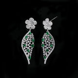 Liangya beauty Zircon Earrings, National Flower Design