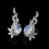 S925 Silver Needle Zircon Flower Earrings
