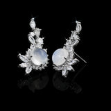 S925 Silver Needle Zircon Flower Earrings