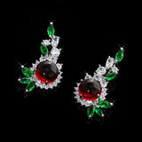 S925 Silver Needle Zircon Flower Earrings