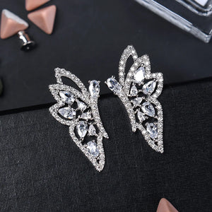 Butterfly Wing Earrings 925 Silver Needle Japanese Style
