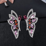 Butterfly Wing Earrings 925 Silver Needle Japanese Style