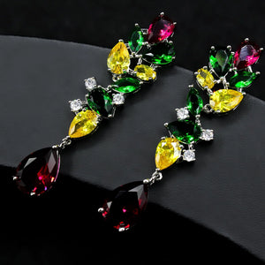 Elegant Zircon Flower Earrings for Women