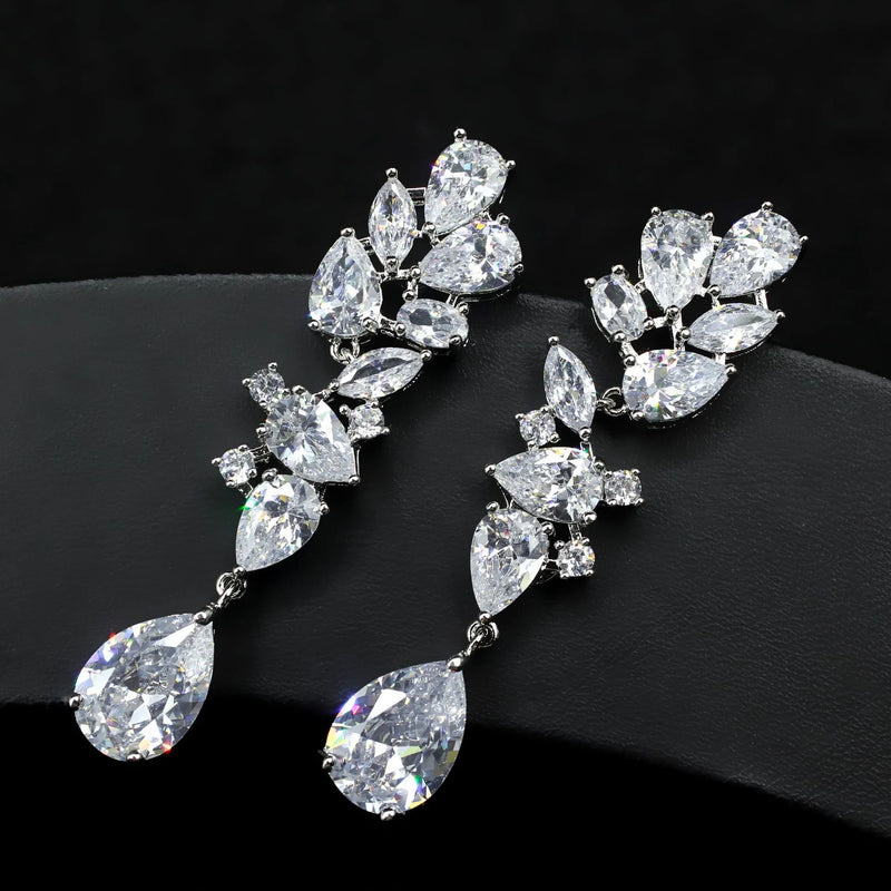 Elegant Zircon Flower Earrings for Women