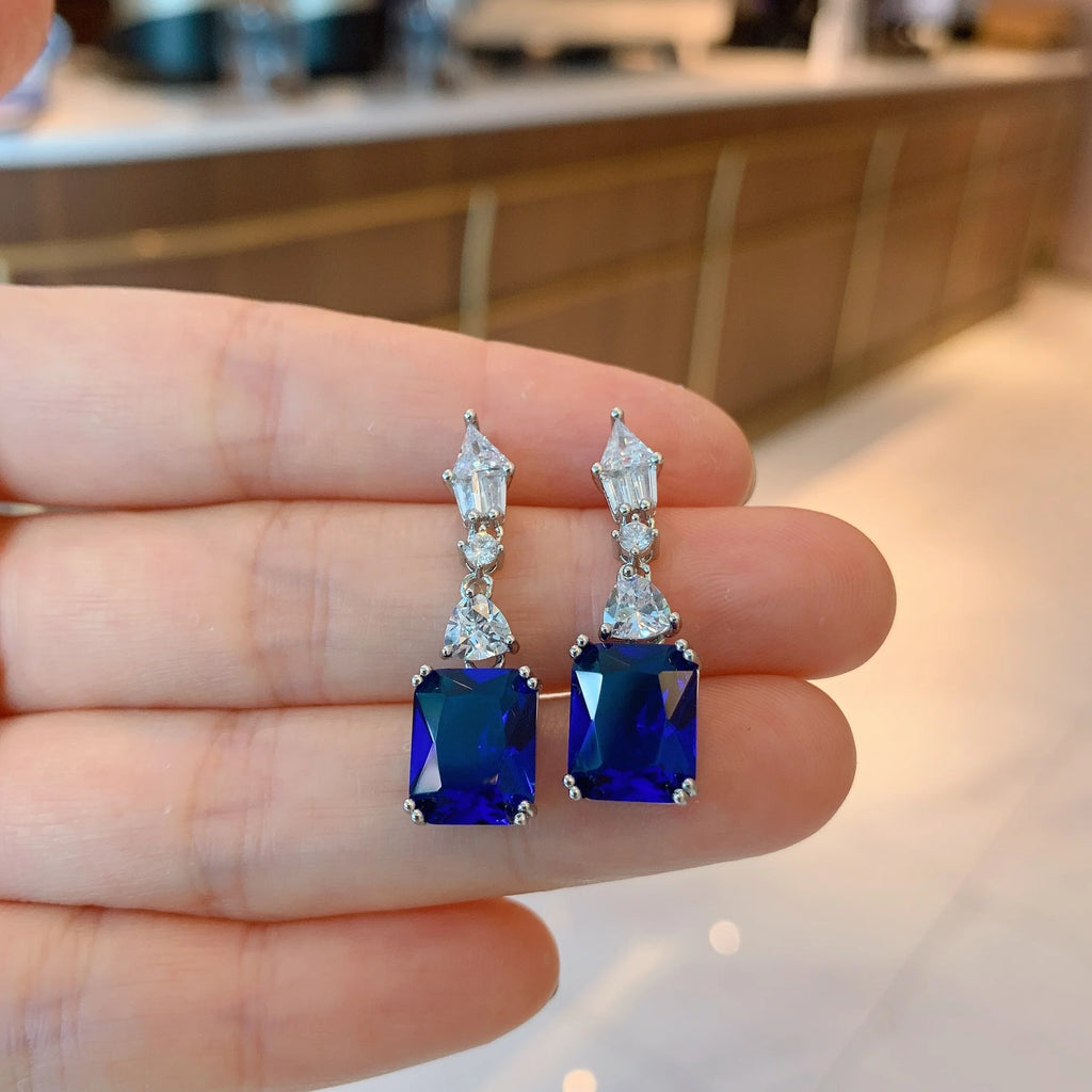 Red Simulation Treasure Earrings with Main Stone 9*11