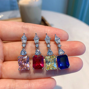 Red Simulation Treasure Earrings with Main Stone 9*11