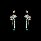 Zircon Tassel Butterfly Earrings 925 Silver Needle