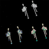 Zircon Tassel Butterfly Earrings 925 Silver Needle