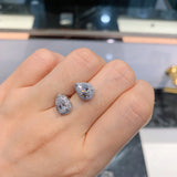 Carbon Simulated Drill Water Drop Earrings Set
