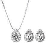 Carbon Simulated Drill Water Drop Earrings Set
