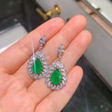 Simulated Emerald Treasure Earrings Jewelry