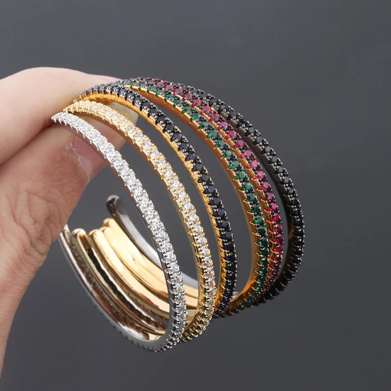 Sparkling Rainbow Glass Stone Earrings for Women