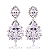 Sapphire Zircon 925 Silver Tassel Earrings Wedding Jewelry
