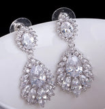 Sapphire Zircon 925 Silver Tassel Earrings Wedding Jewelry