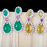 Zircon Earrings, 925 Silver Needle Earrings
