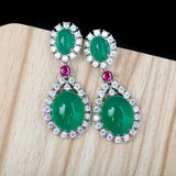 Zircon Earrings, 925 Silver Needle Earrings