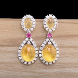 Zircon Earrings, 925 Silver Needle Earrings
