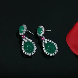 Zircon Earrings, 925 Silver Needle Earrings