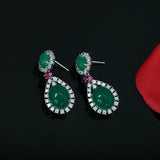 Zircon Earrings, 925 Silver Needle Earrings