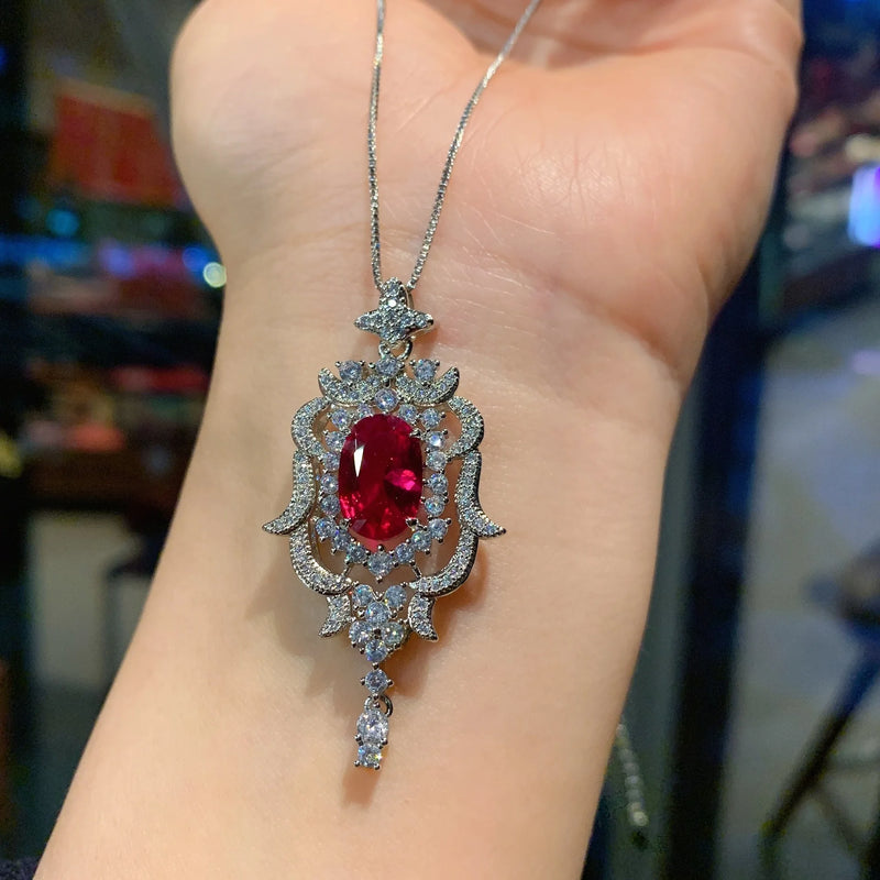 Diamond Pendant Necklace Simulation Treasure Creative Jewelry