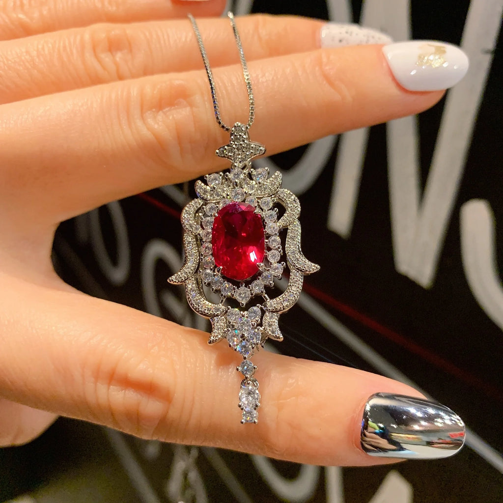 Diamond Pendant Necklace Simulation Treasure Creative Jewelry