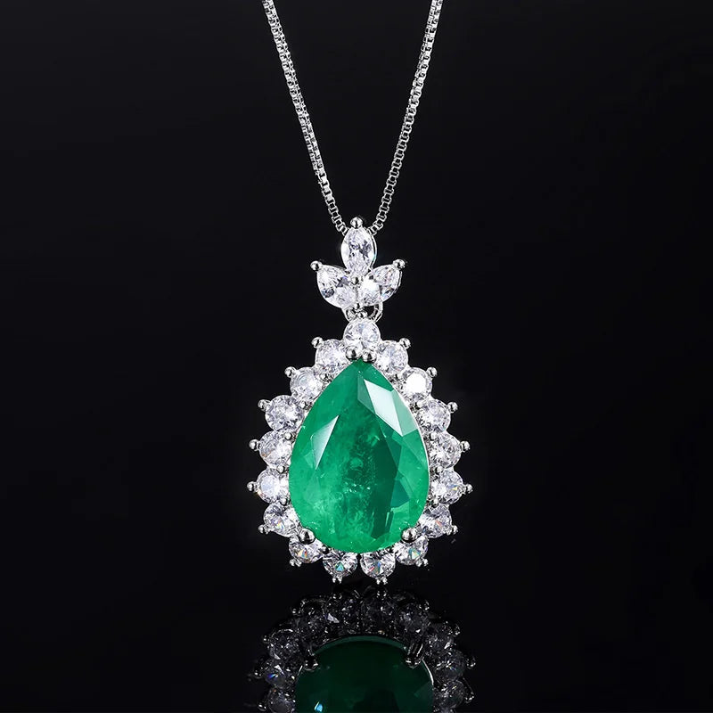 Diamond Water Drop Pendant Necklace - Creative Treasure Simulation Jewels