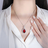 Diamond Water Drop Pendant Necklace - Creative Treasure Simulation Jewels