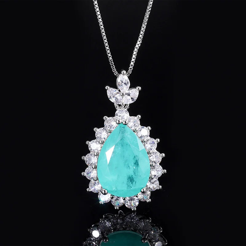 Diamond Water Drop Pendant Necklace - Creative Treasure Simulation Jewels