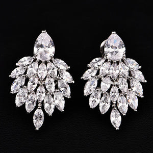 Elegant Zircon Earrings for Women, Perfect for Banquets and Parties