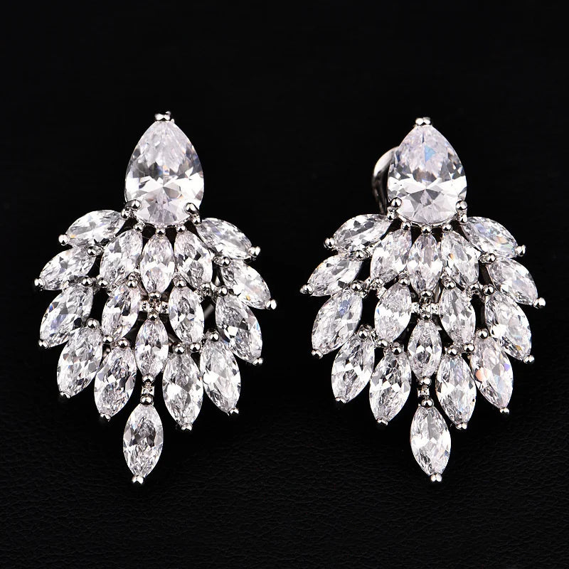 Elegant Zircon Earrings for Women, Perfect for Banquets and Parties