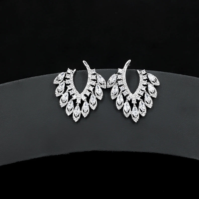 Elegant Wind 925 Silver Needle Earrings Set