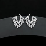 Elegant Wind 925 Silver Needle Earrings Set