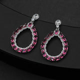 Emerald Zircon Long Earrings for Bridal Dress
