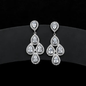 Wind Zircon Tassel Bridal Dress Earrings