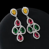 Wind Zircon Tassel Bridal Dress Earrings