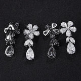 Zircon Water Drop Tassel Earrings Copper Jewelry
