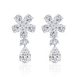 Zircon Water Drop Tassel Earrings Copper Jewelry